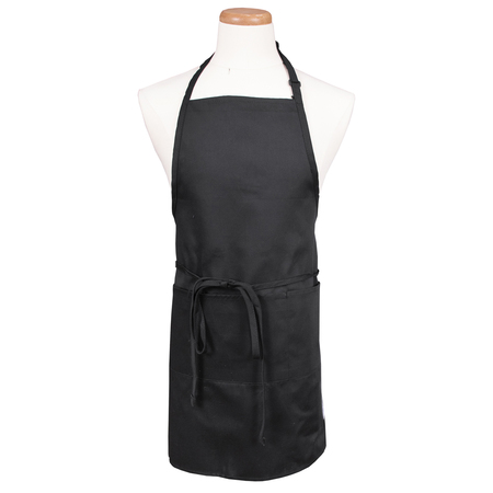 CHEF REVIVAL Chef 24/7Front-of-the House Gourmet Bib Apron - Black 601BAO-3-BK